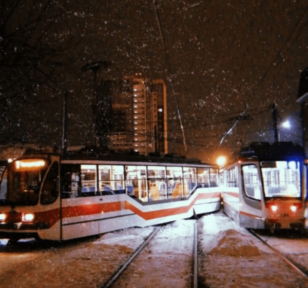 В Краснодаре на улице Стасова столкнулись два новых трамвая