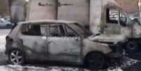 В Ростове на улице Зорге сгорели пять автомобилей